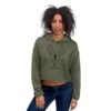 Vosenta Military green Crop hoodie abstrack