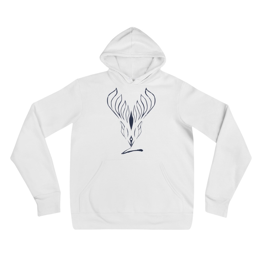 Vosenta unisex hoodie white abstrack flat
