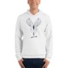 Vosenta unisex hoodie white abstrack