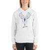 Vosenta unisex hoodie white abstrack