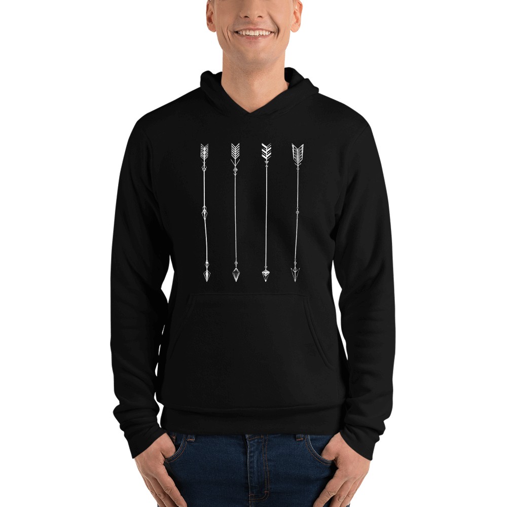 Vosenta unisex hoodie black arrow