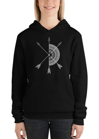 Vosenta unisex hoodie black mandala