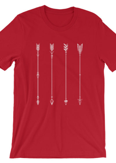 Vosenta red tshirt arrow design flat