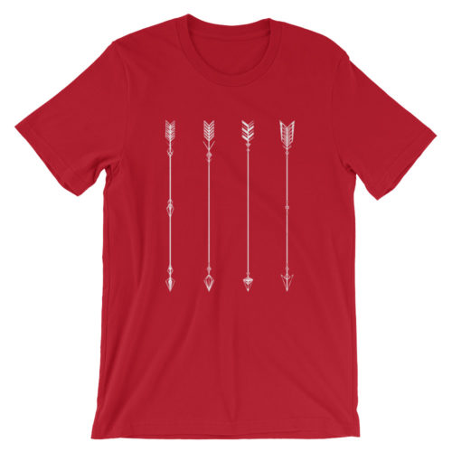 Vosenta red tshirt arrow design flat