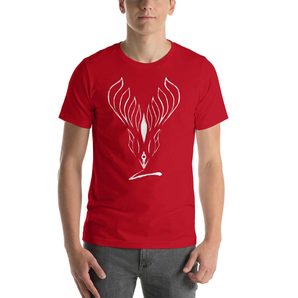 Vosenta red tshirt abstrack design