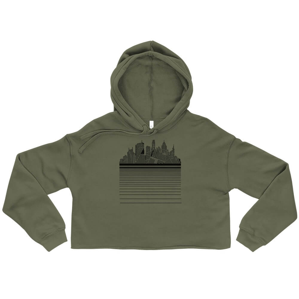 Vosenta Military green Crop hoodie dazzle city