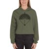 Vosenta Military green Crop hoodie mandala