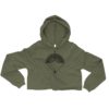 Vosenta Military green Crop hoodie mandala