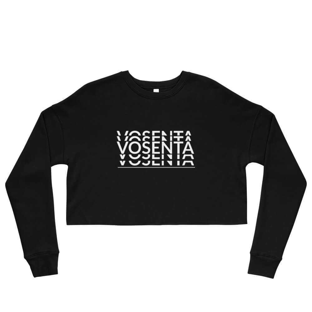 Vosenta crop hoodie black flat