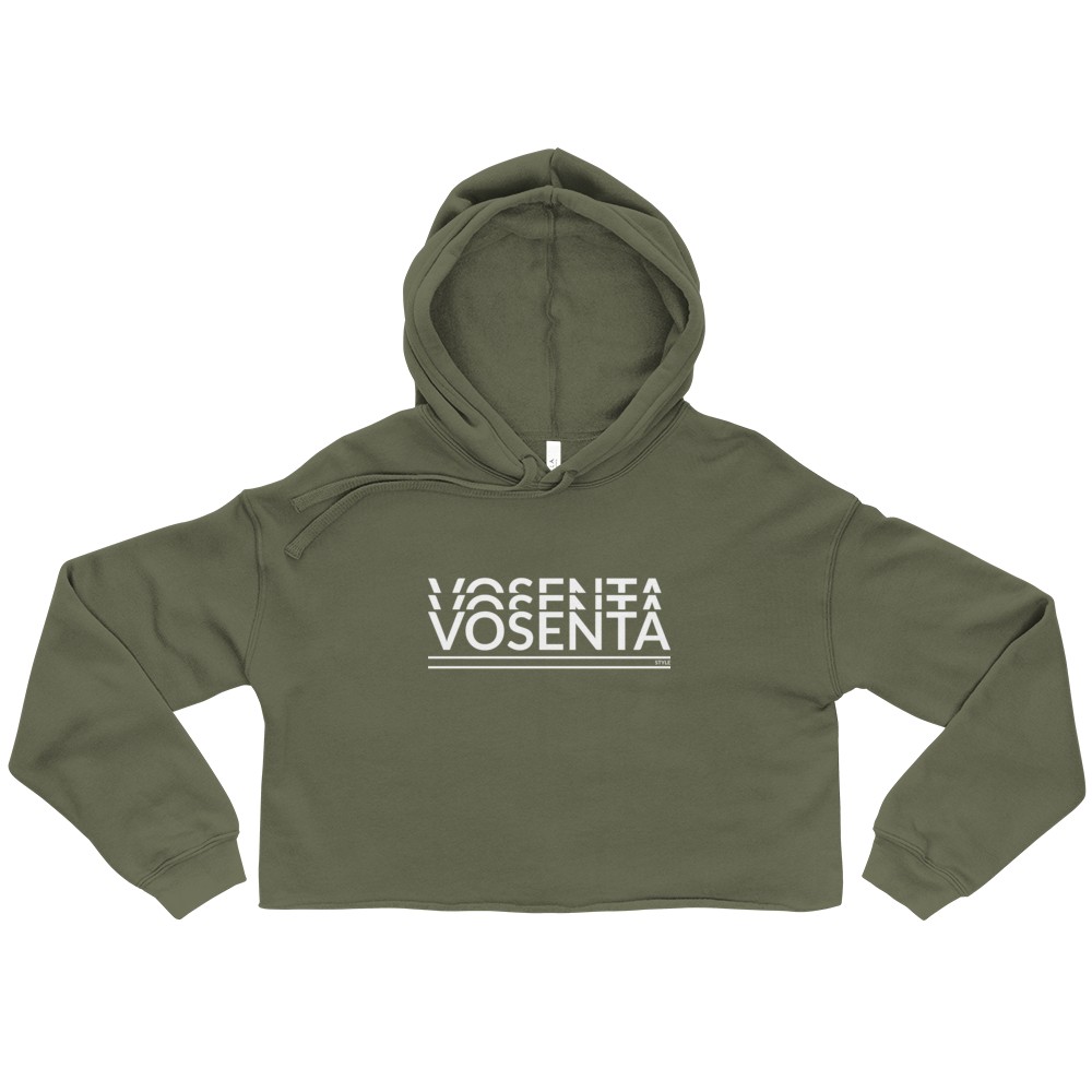 Vosenta Military green Crop hoodie flat