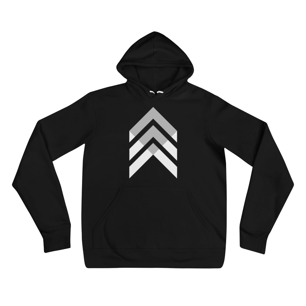 Vosenta unisex hoodie black geometric flat