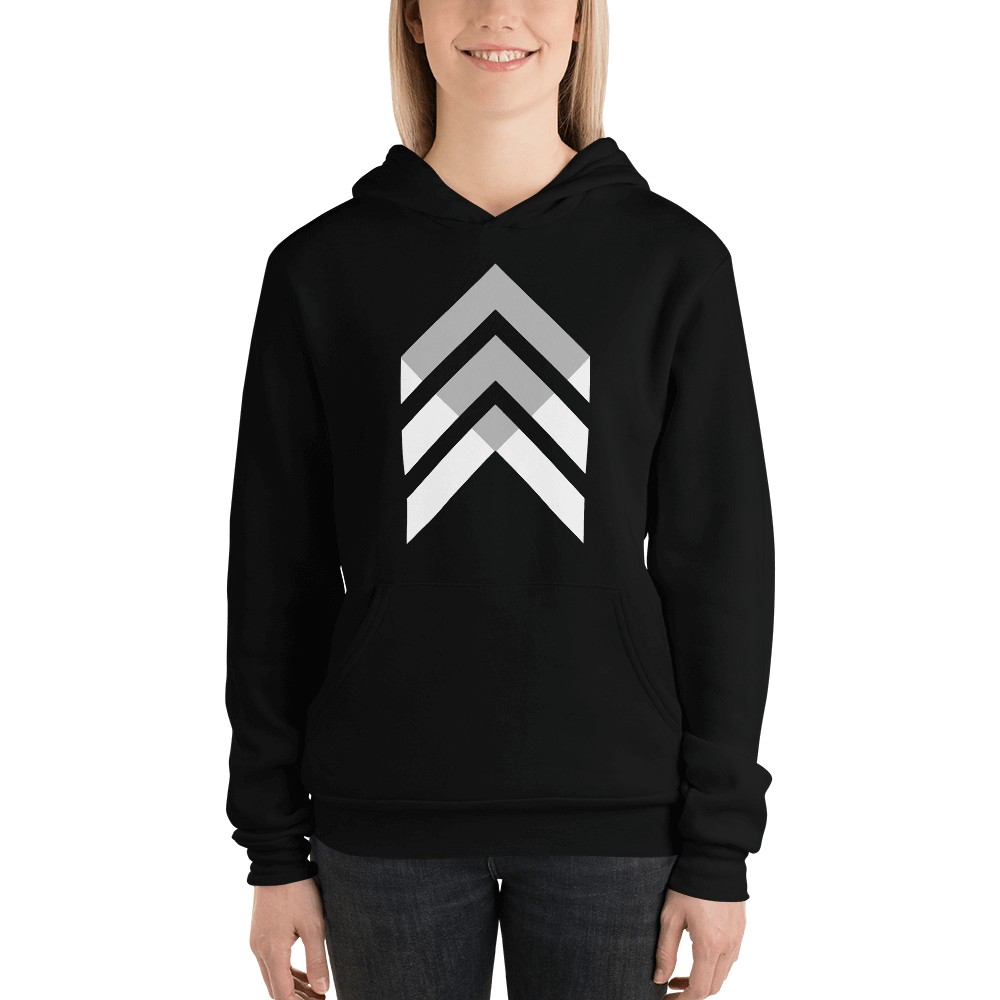 Vosenta unisex hoodie black geometric