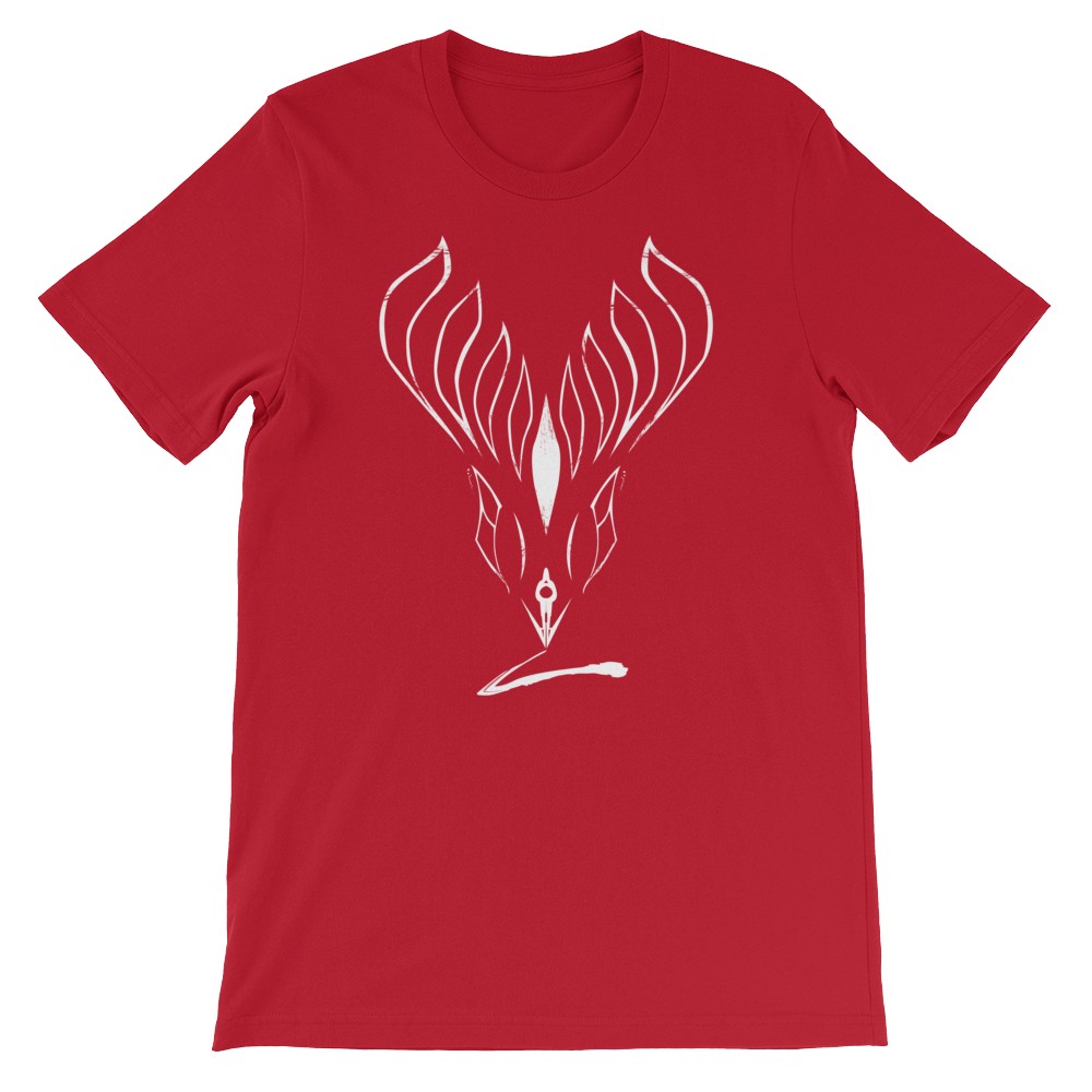 Vosenta red tshirt abstrack design