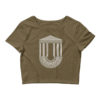 Heather Olive crop top greek design