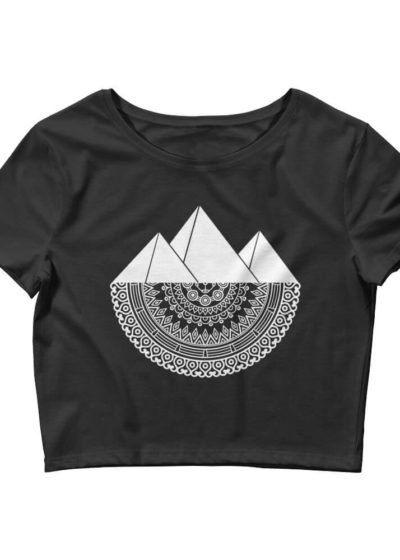 black crop top mandala pyramids design
