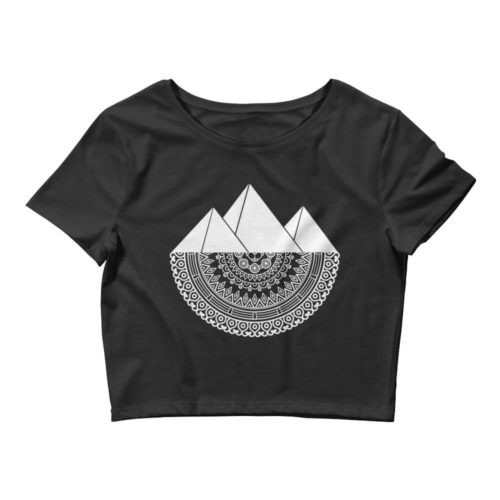 black crop top mandala pyramids design