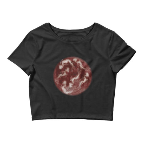 koi fish design crop top