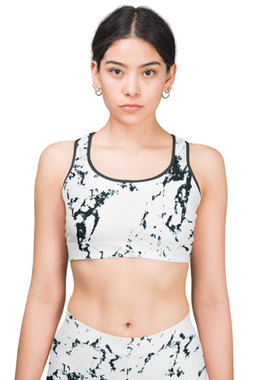 marble print sports bra dazzle