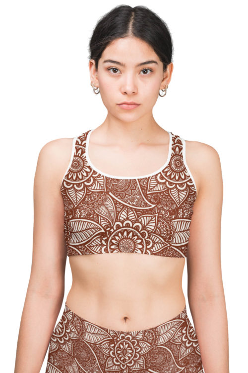 mehndi print sports bra dazzle