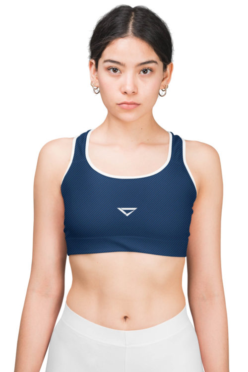 blue carbon print sports bra dazzle