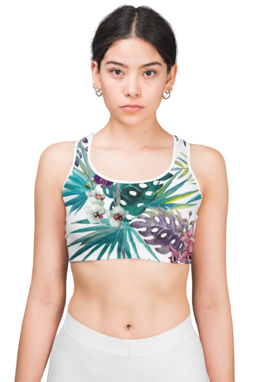 tropical print sports bra dazzle