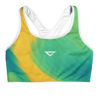yellow and green printed sports bra dazzle